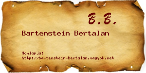 Bartenstein Bertalan névjegykártya