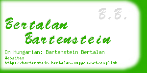 bertalan bartenstein business card